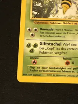 Pokemon Card - Beedrill Bibor German Base Set 17/102 Rare - Image 2