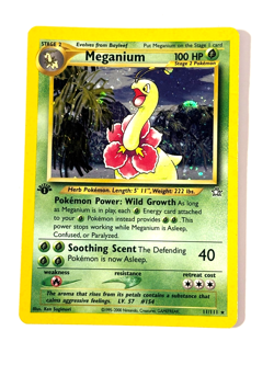 Meganium - 11/111 - Pokemon Neo Genesis 1st Edition Holo Rare DAMAGED Card - Image 1