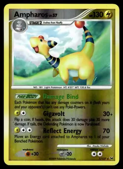 Ampharos 1/127 Holo Rare Platinum Pokemon Reverse Holo MP - Image 1