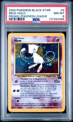 Mew Holo Promo PSA 8 2000 Pokemon Promo Black Star #9 - Image 1