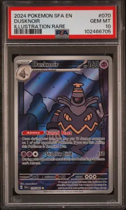 2024 POKEMON SFA EN-SHROUDED FABLE ILLUSTRATION RARE #070 DUSKNOIR PSA 10 - Image 1