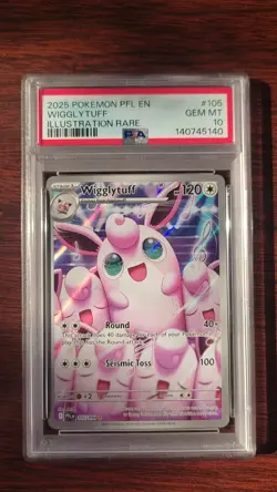 2025 POKEMON PFL EN-PHANTASMAL FLAMES ILLUSTRATION RARE #105 WIGGLYTUFF PSA 10 - Image 1