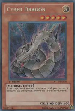 Yugioh! MP Cyber Dragon - LCGX-EN176 - Secret Rare - 1st Edition Moderately Play - Image 1