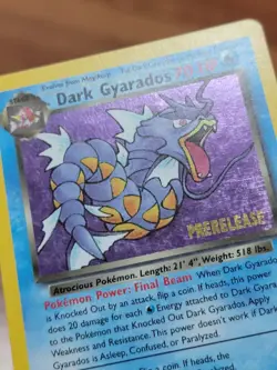 Dark Gyarados 8/82 Holo Team Rocket Prerelease Promo Pokemon Card - LP - Image 2