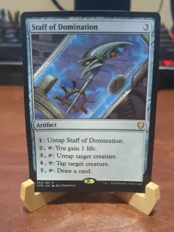 MTG: Staff of Domination RARE #343, DMG Commander Legends Artifact Card!! - Image 1