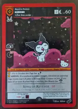 Rare New 2023 SDCC MetaZoo Sanrio Hello Kitty Kuromi Holo Promo Card - Image 1