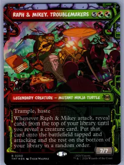 Raph & Mikey, Troublemakers (Showcase) R TMNT (Foil) 250 NM - MTG - Image 1