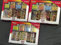 Pokemon Scarlet & Violet 151 Mini Tin 5-pack 4 Promos Costco Bundle New X 3 - Image 1