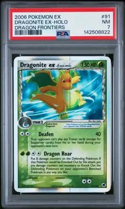 2006 POKEMON EX DRAGON FRONTIERS #91 DRAGONITE EX-HOLO DRAGON FRONTIERS PSA 7 - Image 1