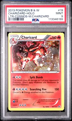 POKEMON LEGENDARY TREASURES CHARIZARD #19 COSMOS HOLO PSA 9 MINT #113346199 - Image 1
