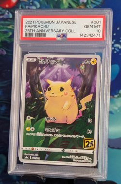 2021 Pokemon Pikachu #001 Japanese 25th Anniversary Collection Gem Mint PSA 10 - Image 1