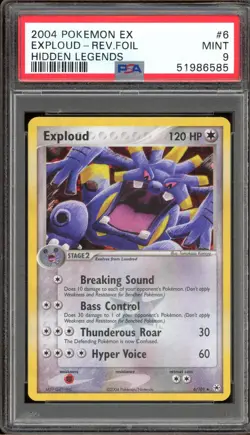 Pokemon Exploud EX Hidden Legends Reverse Holo Rare #6 PSA 9 Mint - Image 1