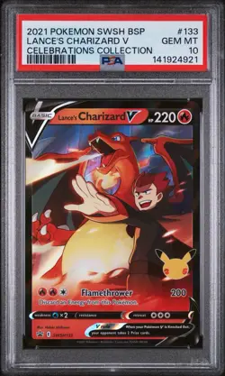 Lance's Charizard v SWSH133 Celebrations Black Star Promo Psa 10 Pokemon TCG - Image 1
