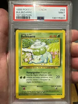 PSA 9 MINT Bulbizarre 1ST EDITION FRENCH Pokemon Base Set 44 FRESH GRADE - Image 1