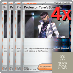 4x Professor Turo's Scenario 121/131 Playset - Paradox Rift - Pokemon TCG - NM - Image 1