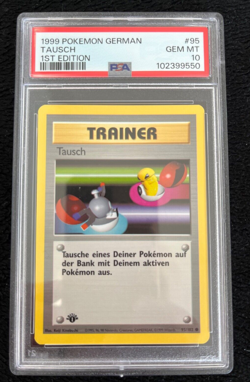 1999 Pokemon German 1st Edition Tausch Trainer #95 PSA Graded Gem Mint 10 Nice! - Image 1