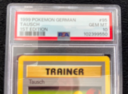 1999 Pokemon German 1st Edition Tausch Trainer #95 PSA Graded Gem Mint 10 Nice! - Image 2