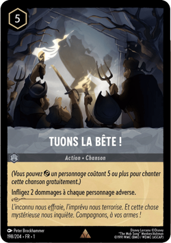 Carte Disney Lorcana Chapitre 1 Tuons La Bete198/204 Rare en Francais - Image 1
