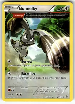 Bunnelby (Omega) 121/160 XY - Primal Clash NM Pokemon Card TCG - Image 1