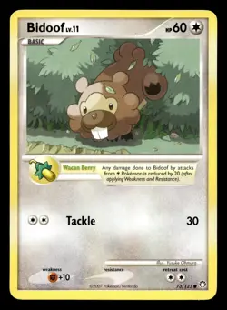 Bidoof 73/123 Common Mysterious Treasures Pokemon LP - Image 1