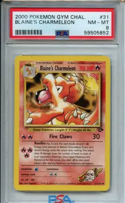 2000 Pokemon Gym Challenge #31 Blaine's Charmeleon PSA 8 - Image 1