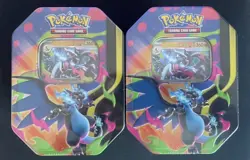 2x Pokemon TCG Mega Charizard X ex Tin - Brand New And Sealed - Image 1