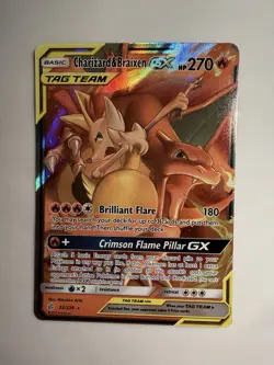 Pokemon Charizard & Braixen GX 22/236 Sm-Cosmic Eclipse TAG TEAM Ultra Rare Holo - Image 1