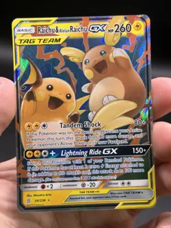 Raichu & Alolan Raichu GX 54/236 Unified Minds English Pokemon Tag Team NM - Image 3