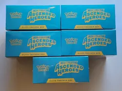 Pokemon Ascended Heroes ETB Elite Trainer Boxes Lot Of 5 Sealed New! SHIPS FAST - Image 1