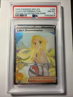 2025 Pokemon MEG En Lillie's Determination Special Illustration Rare #184 PSA 8 - Image 1