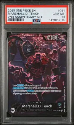 One Piece Marshall.D.Teach 2nd Anniversary Set OP09-081 PSA 10 - Image 1