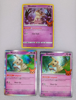 Mimikyu Trick or Trade Halloween Promo Pumpkin Stamped Promo Pokemon 3 Card LOT - Image 1