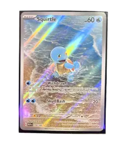 Pokemon Squirtle TCG Holo Illustration Rare Card 170/165 Scarlet & Violet 151 - Image 1