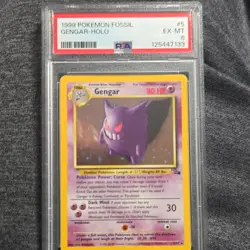 Pokemon Gengar Fossil Holo Rare 5/62 PSA 6 1999 English TCG Stage 2 Card Stock - Image 1