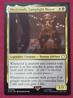 Magic The Gathering UNIVERSES BEYOND FALLOUT MACCREADY LAMPLIGHT MAYOR card MTG - Image 1