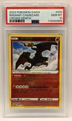 Charizard PSA 10 – Radiant Charizard – Crown Zenith #020 – Pokemon 2023 - Image 1