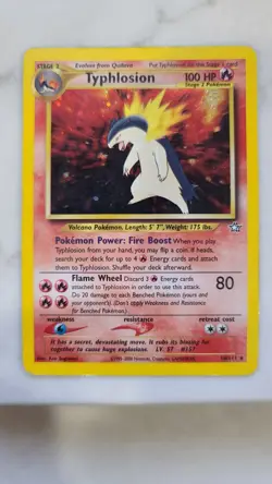 Pokemon Typhlosion Neo Genesis 18/111 Holo Rare 100 HP Stage 2 Unlimited Card - Image 1