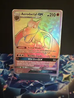Aerodactyl GX (Secret) Lightly Played 244/236 Sm-Unified Minds Holo Pokemon TCG - Image 1