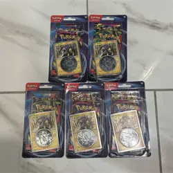 Pokemon Sword & Shield Raikou Promo Booster Packs Lot of 5 Sealed with Coin - Image 1