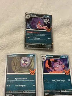 2024 Pokemon Trick Or Trade Gengar 057/091 Cosmos Holo - NM + Gastly & Haunter - Image 1