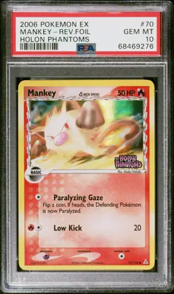 2006 Pokemon EX Holon Phantoms Mankey #70 Reverse Foil PSA 10 Pop 6 - Image 1