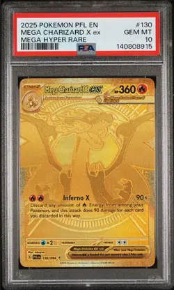2025 POKEMON PHANTASMAL FLAMES MEGA CHARIZARD X EX 130 PSA GEM MINT 10 - Image 1