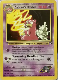 Pokemon TCG Sabrina's Slowbro 60/132 Regular Gym Heroes Unlimited LP - Image 1
