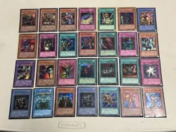 Lot of 28 Vintage Yu-Gi-Oh Holo Cards Sphinx Beast Dragon Buster Toon Spell Mask - Image 1