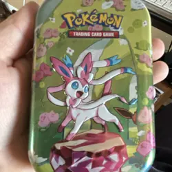 Pokemon Sylveon Tin Multicolor Storage Case for Trading Card Game Cards EMPTY - Image 1