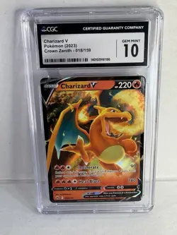 Charizard V 018/159 Crown Zenith CGC 10 Gem Mint Pokemon Card Slabbed - Image 1
