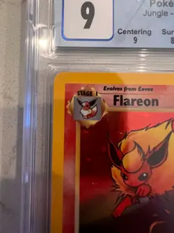CGC 9 MINT Flareon 1999 Jungle 3/64 Holo Pokemon Card - Image 2