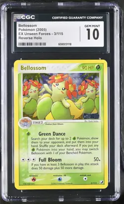 CGC 10 Bellossom EX Unseen Forces 3/115 Reverse Holo Stamped Pokemon Card - Image 1