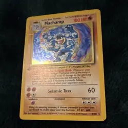Pokemon Machamp 1st Edition Holo Rare Base Set 100HP 8/102 1999 English Card - Image 3