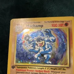 Pokemon Machamp 1st Edition Holo Rare Base Set 100HP 8/102 1999 English Card - Image 5